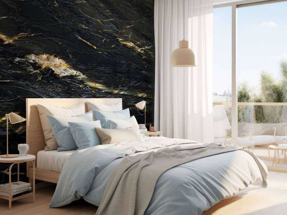 Mørk marmor med striper