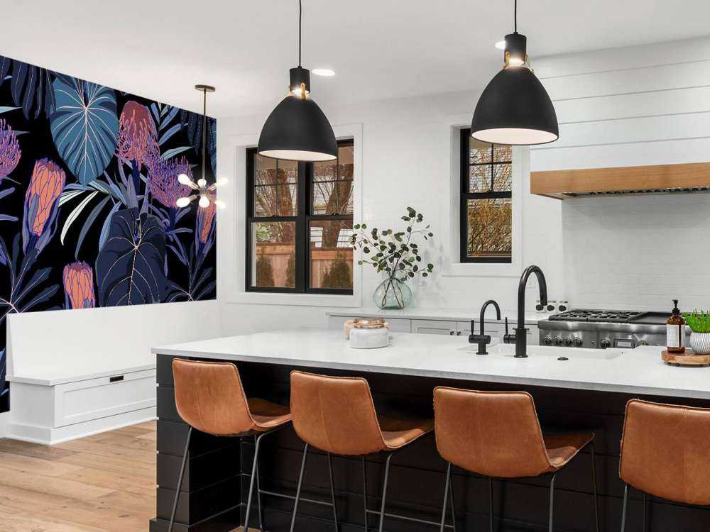 Mønster med tropiske planter