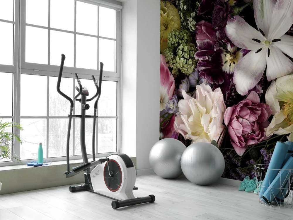 Fargerike blomster mørk