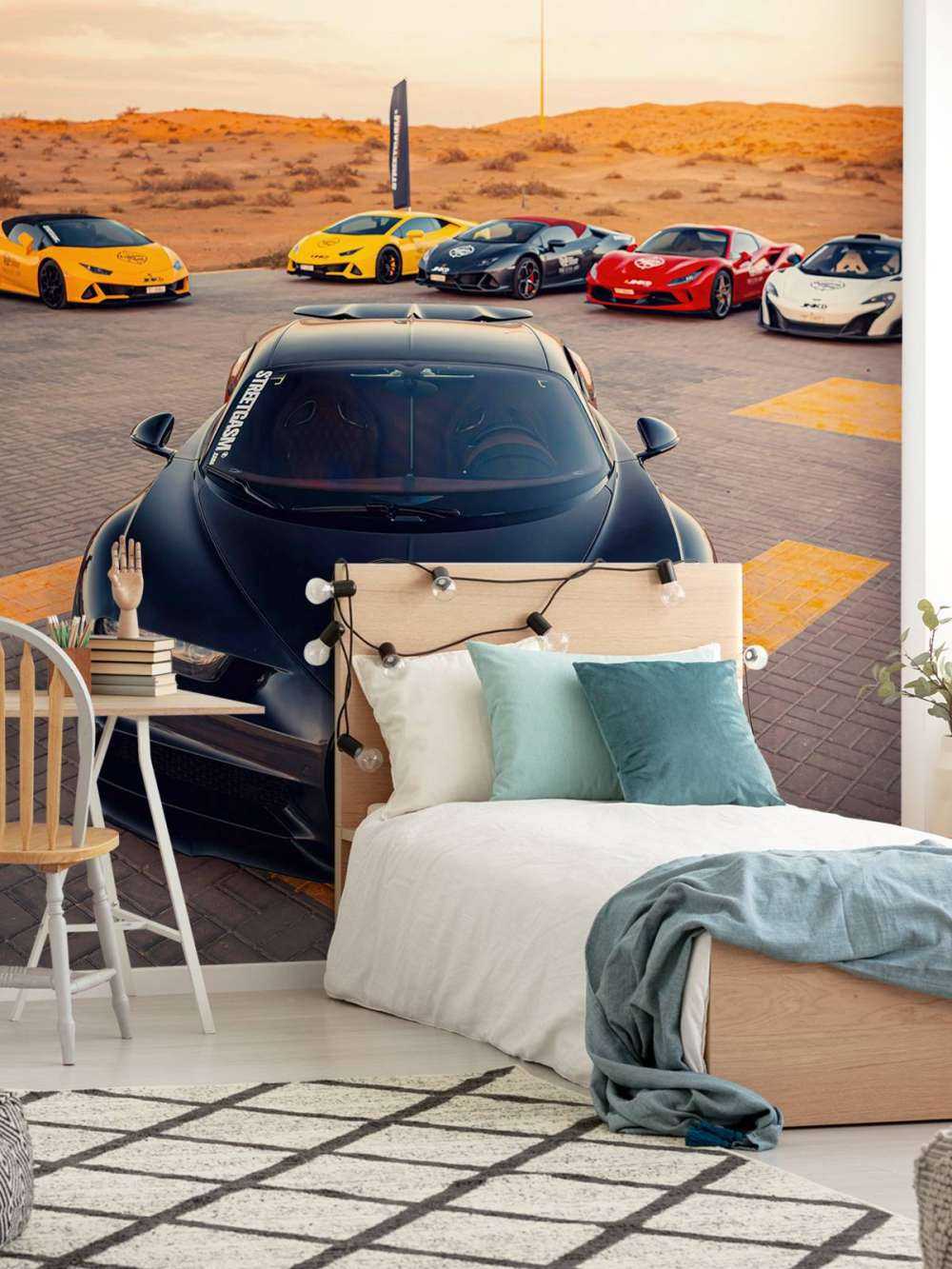Hypercars ved solnedgang