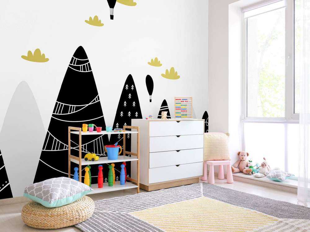 Fjell i svart og hvitt