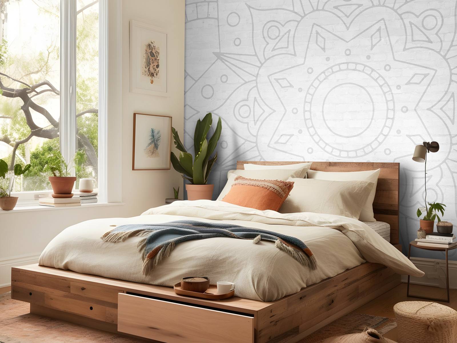 Geometrisk grå mandala