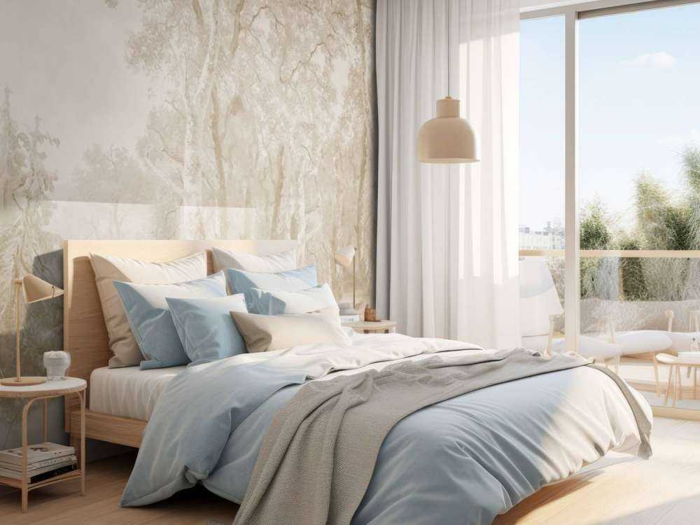 Skoglandskap Beige Panorama
