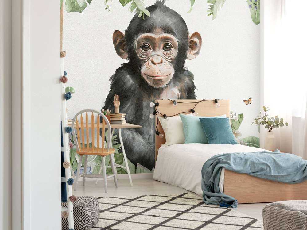 Sjimpansebaby i jungelen