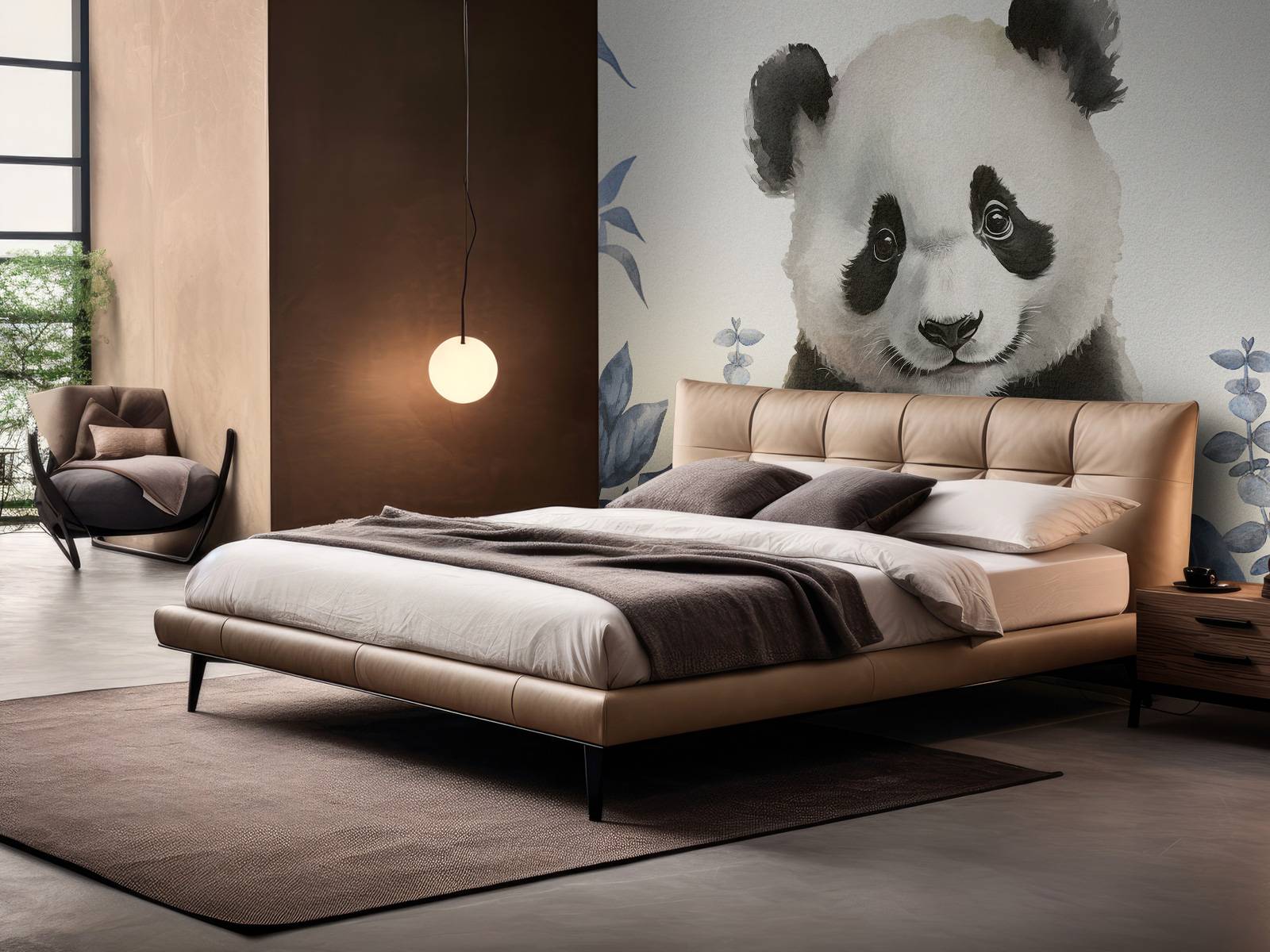Pandaunge i jungelen i blått