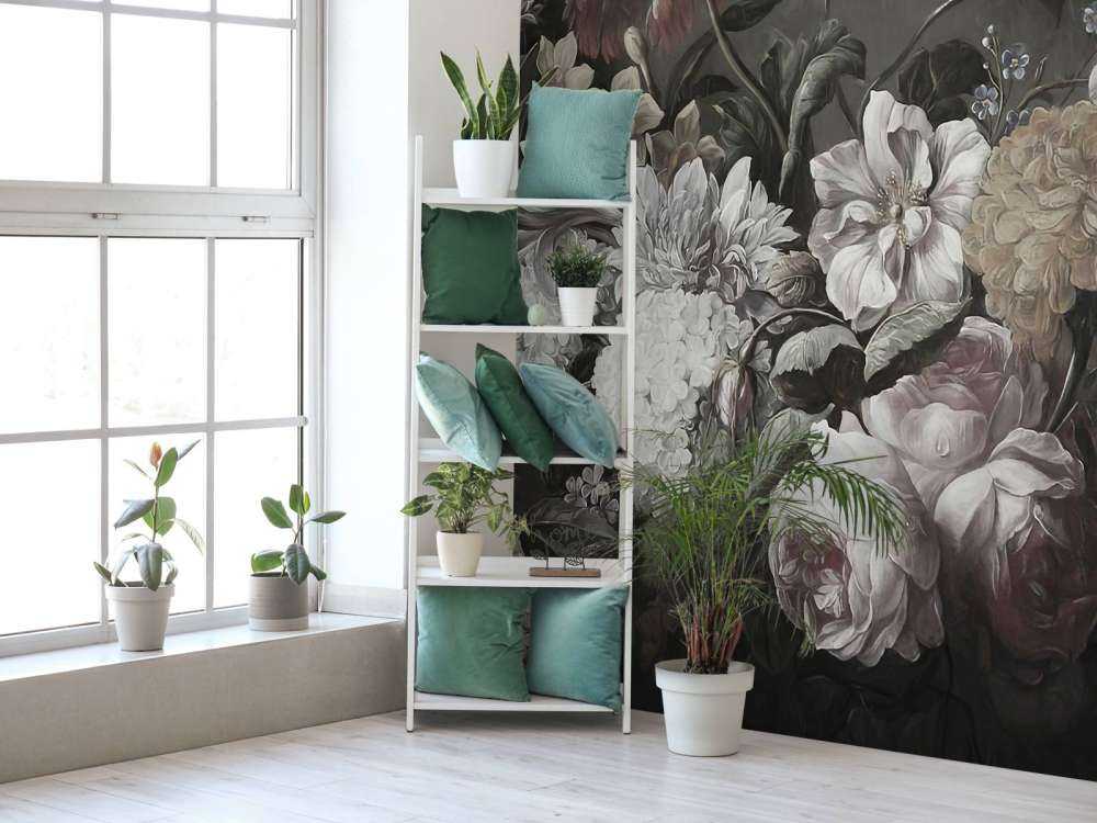 Bukett med valmuer og krokus
