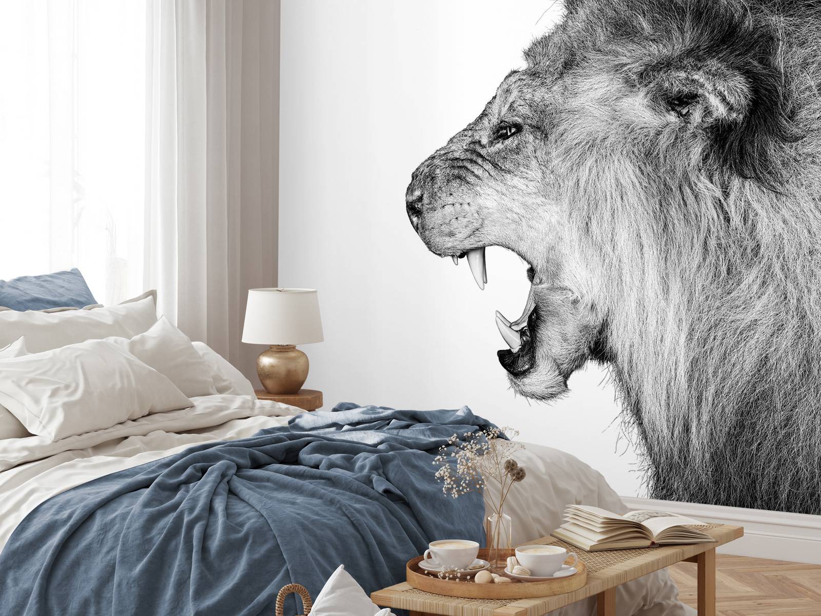 Fototapet - Brølende løve hvit - Tapet.com, image size:1600x1200