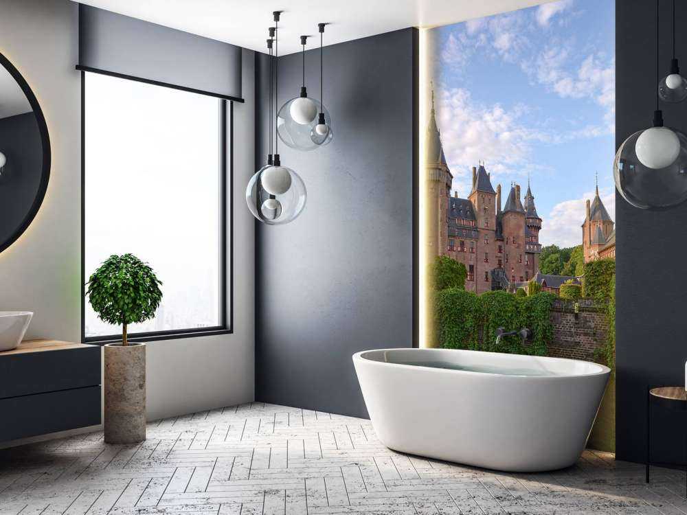 De Haar Castle fra vannet