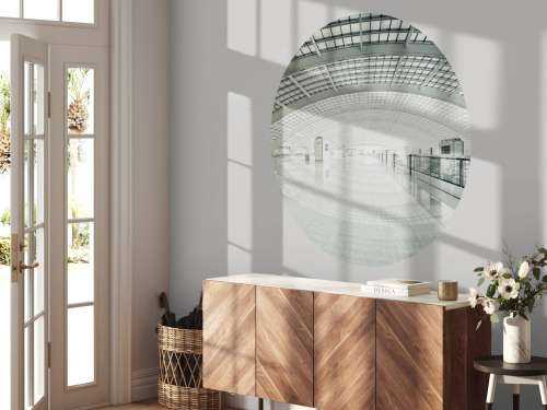 Moderne hall med avrunding