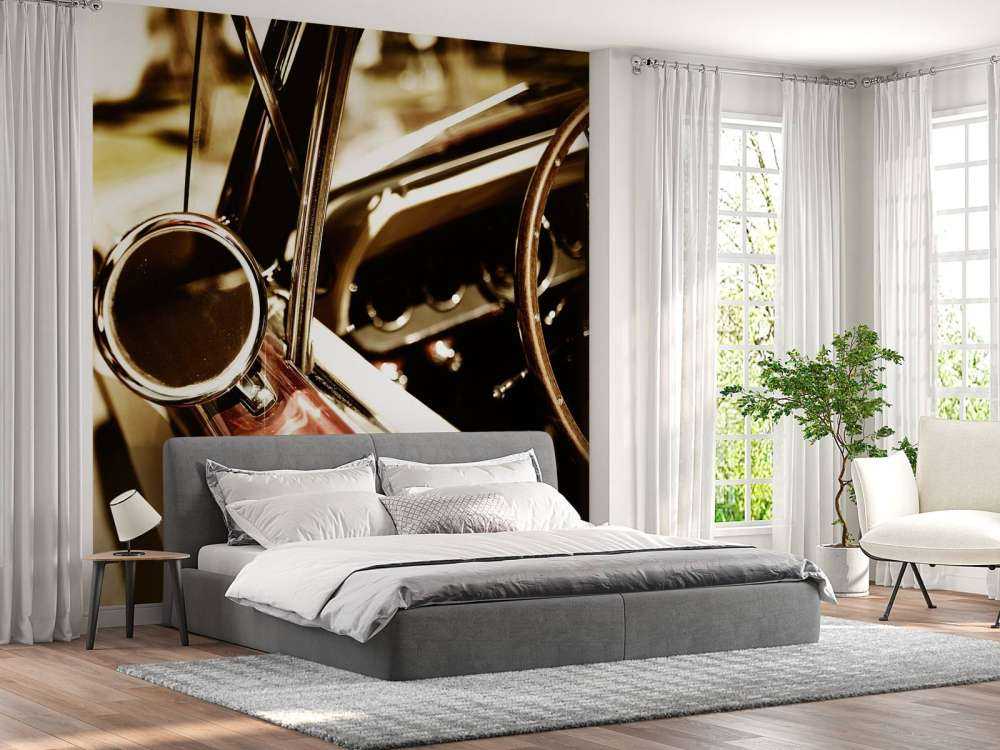 Nærbilde rød klassisk bil