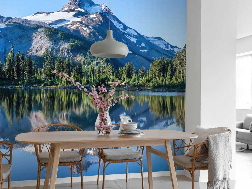 Fototapet fjell av snø