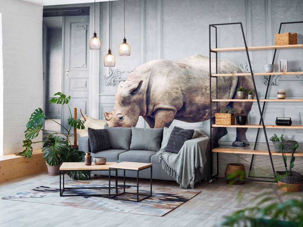 Neshorn med lampeskjerm