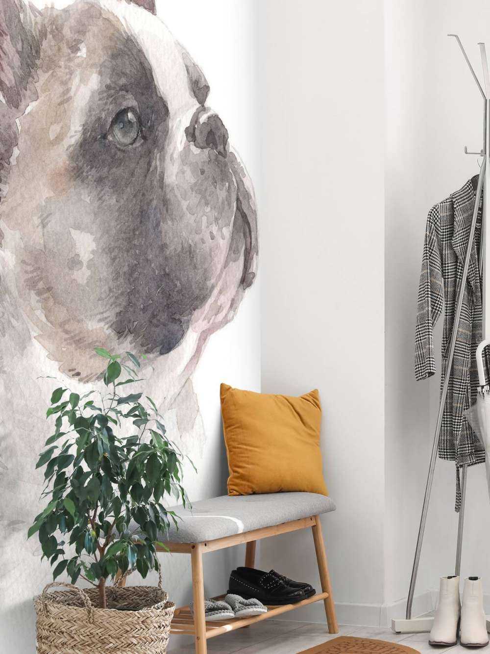 Akvarell fransk oksehund