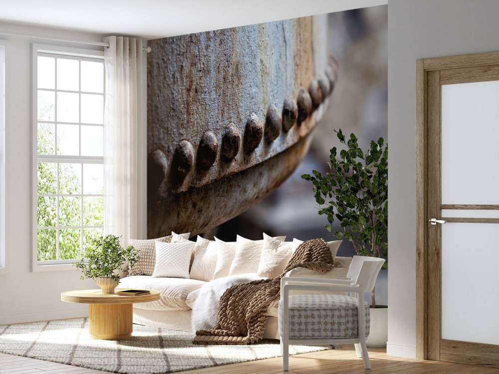 Detalj av en rustet dampkjele