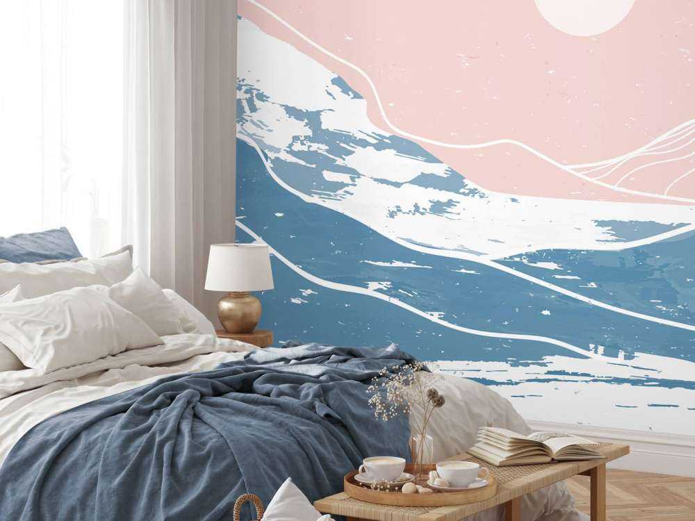 Vinterfjell foran solen