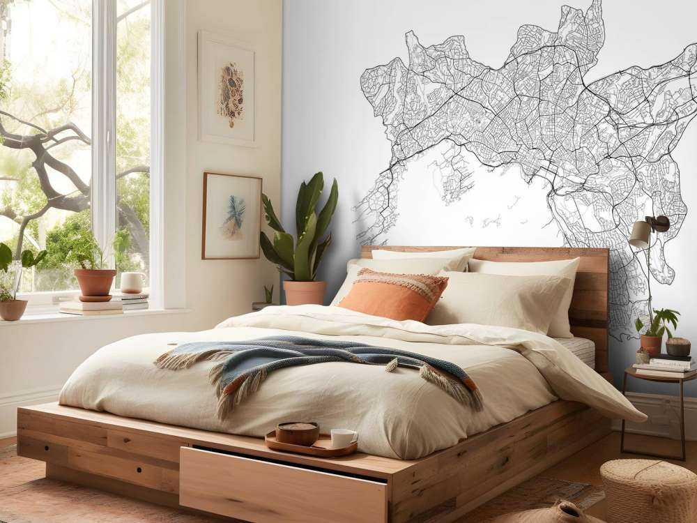 Kart over Oslo, hvitt