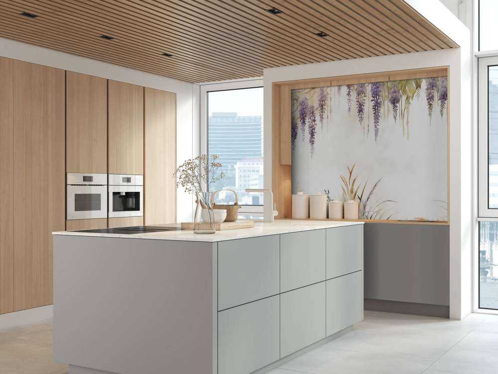 Wisteria och fältgräs blå