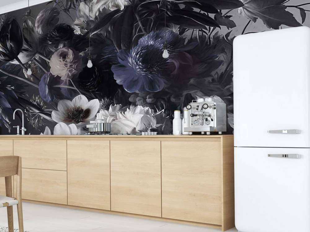 Stort blomsterarrangemang med anemoner Blå