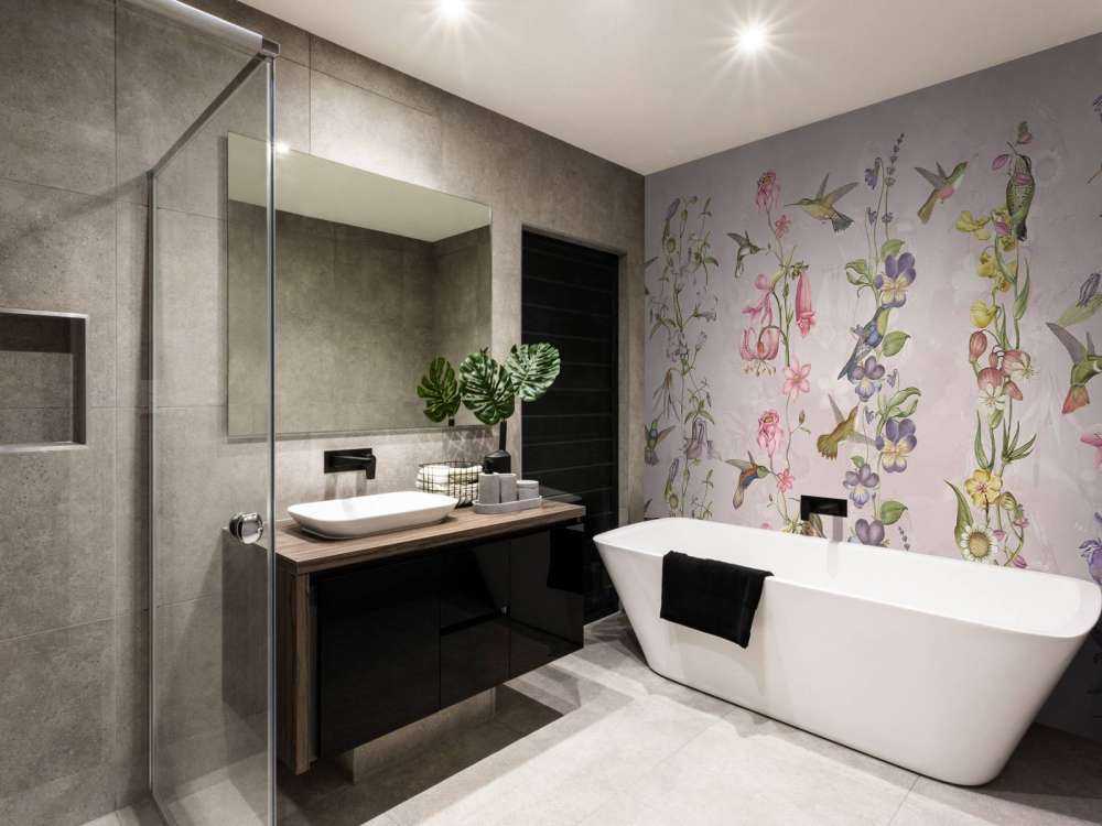 Vädd och trädgårdsblommor rosa