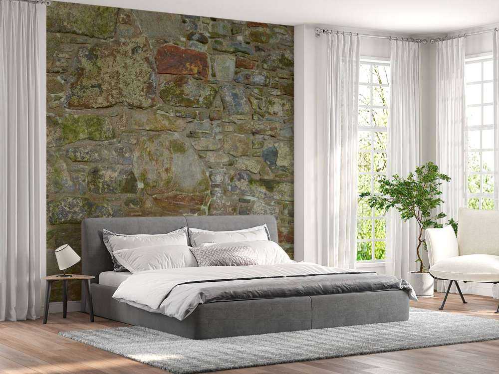 Gammal vägg med mossa