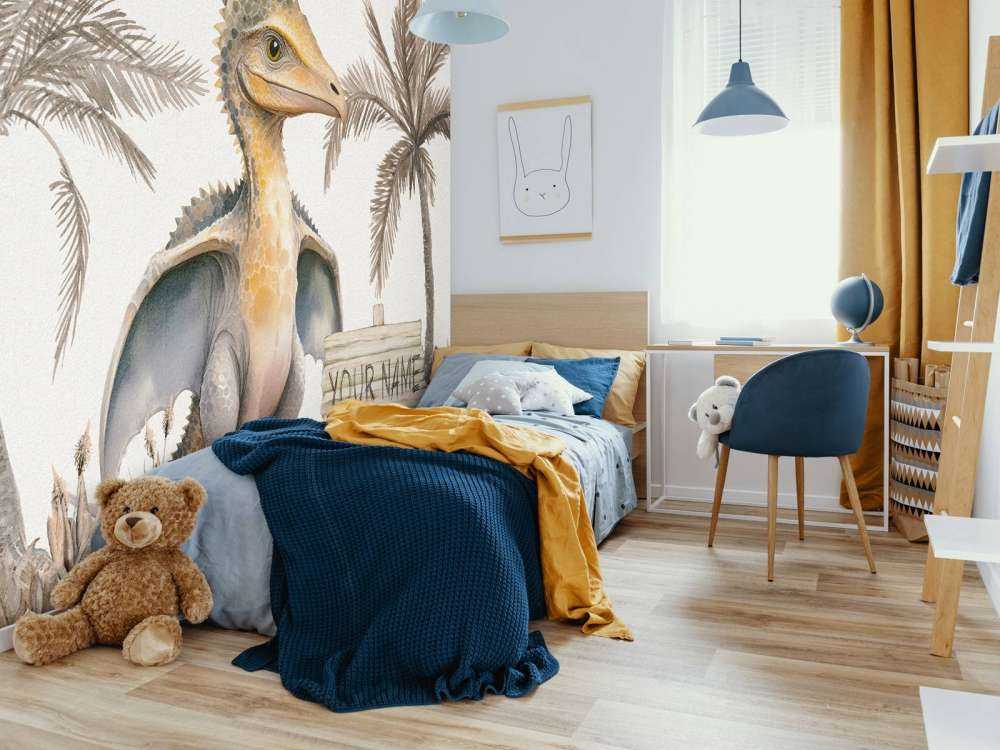 Baby pteranodon i den taupefärgade djungeln