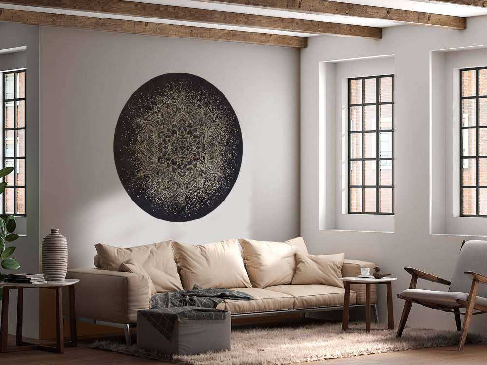 Golden Sparkling Mandala - mörk marinblå