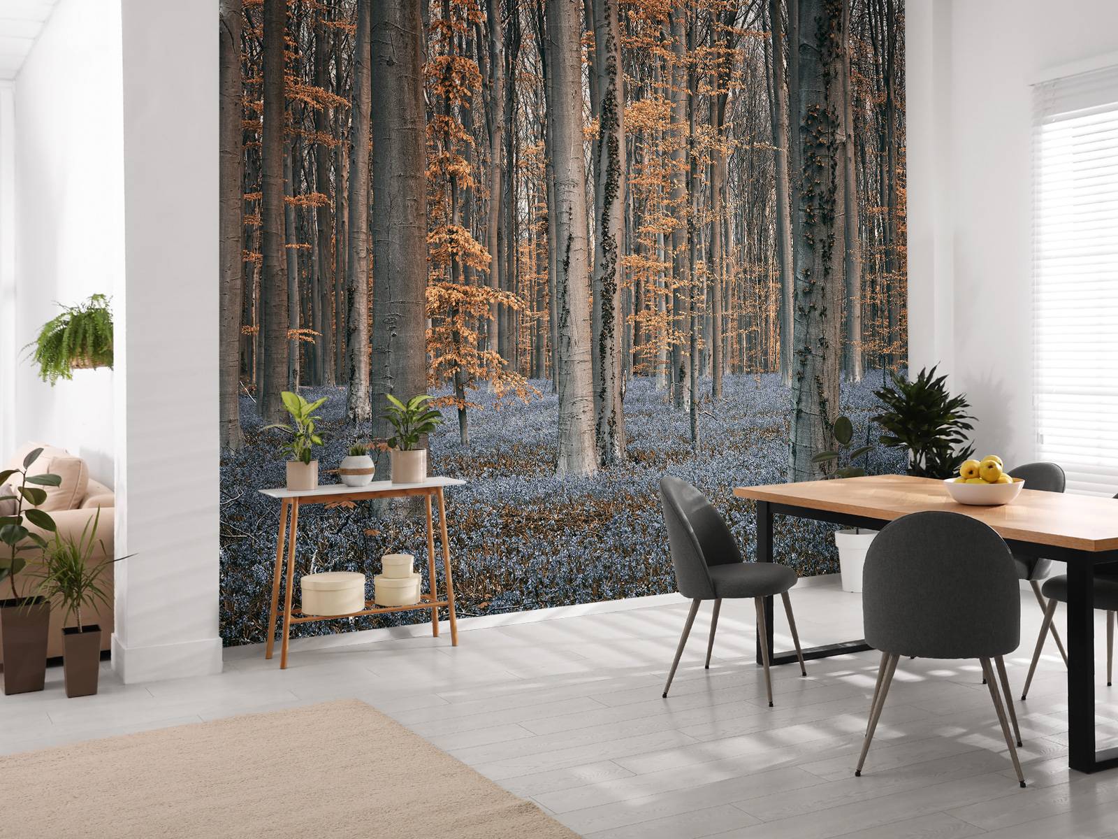 Skog med pastellfärgade nyanser