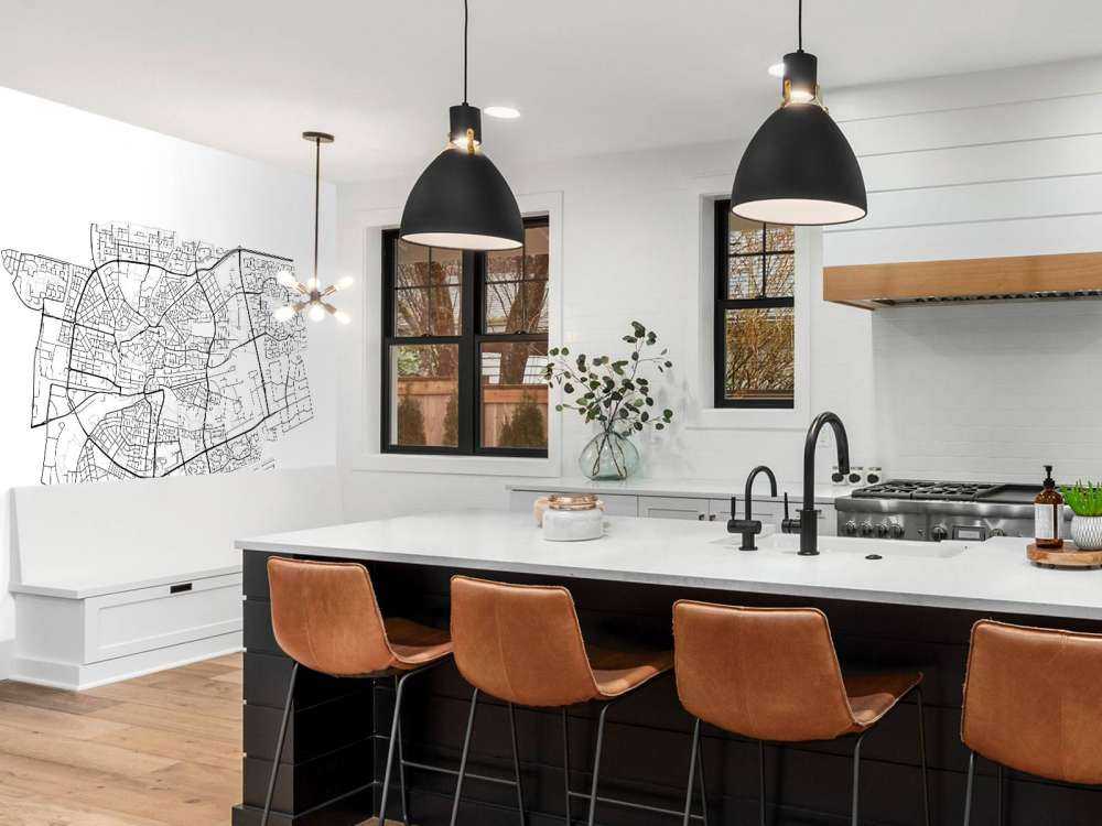 Karta över Leeuwarden, vit