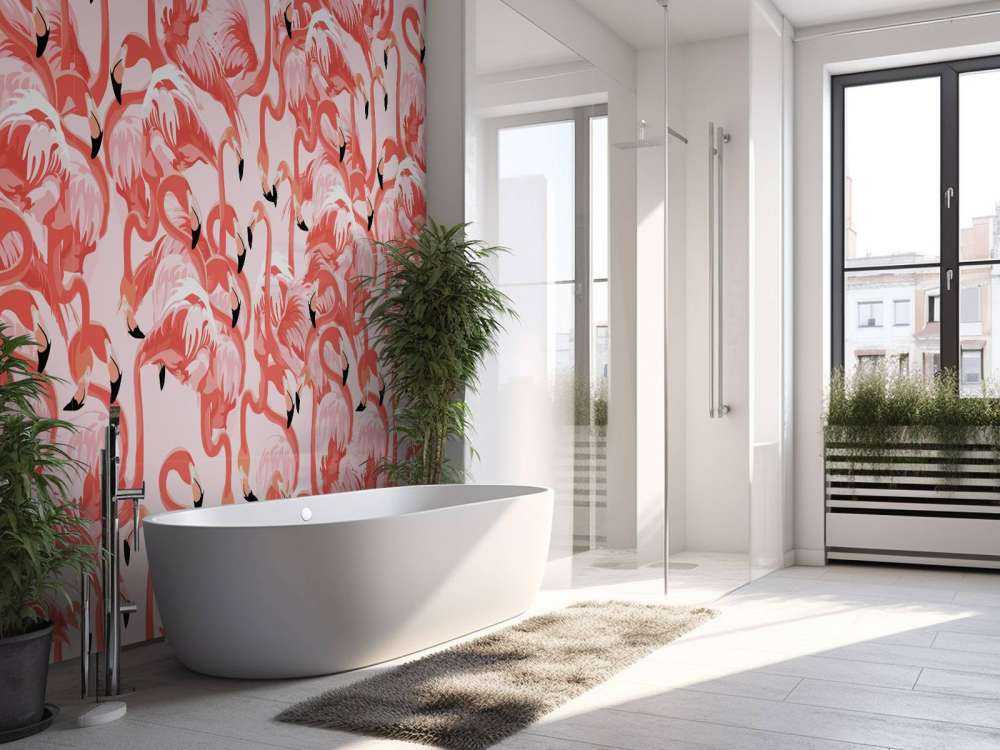Exotiska flamingos