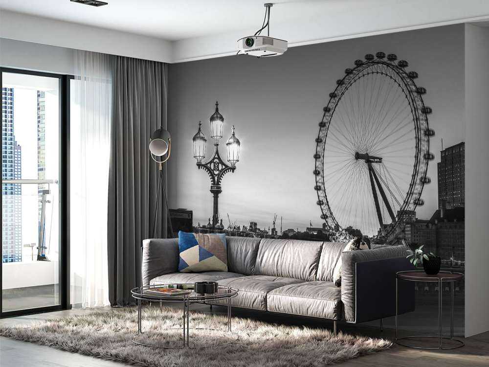 Pariserhjulet svart och vitt