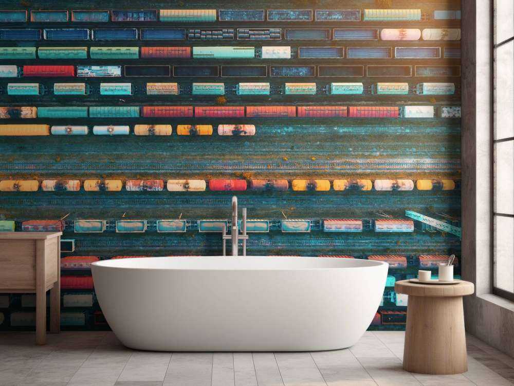 Drönarvy godsvagnar