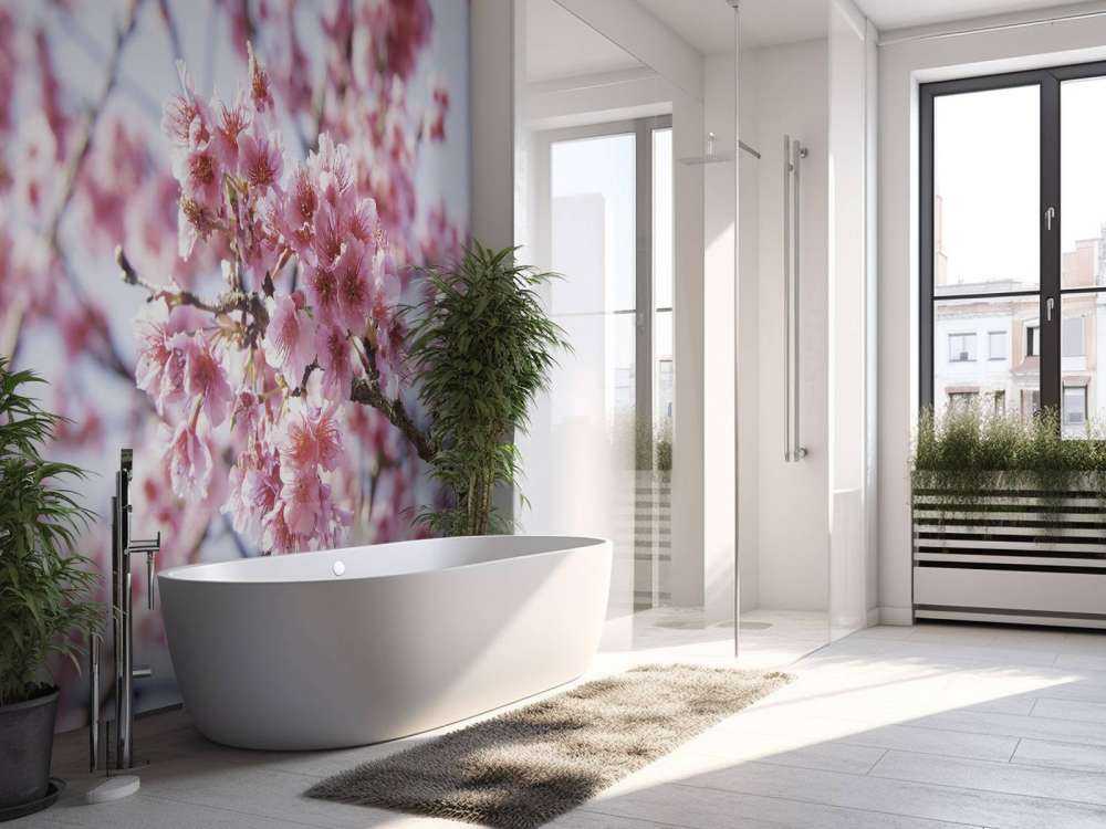 Närbildrosa blomning