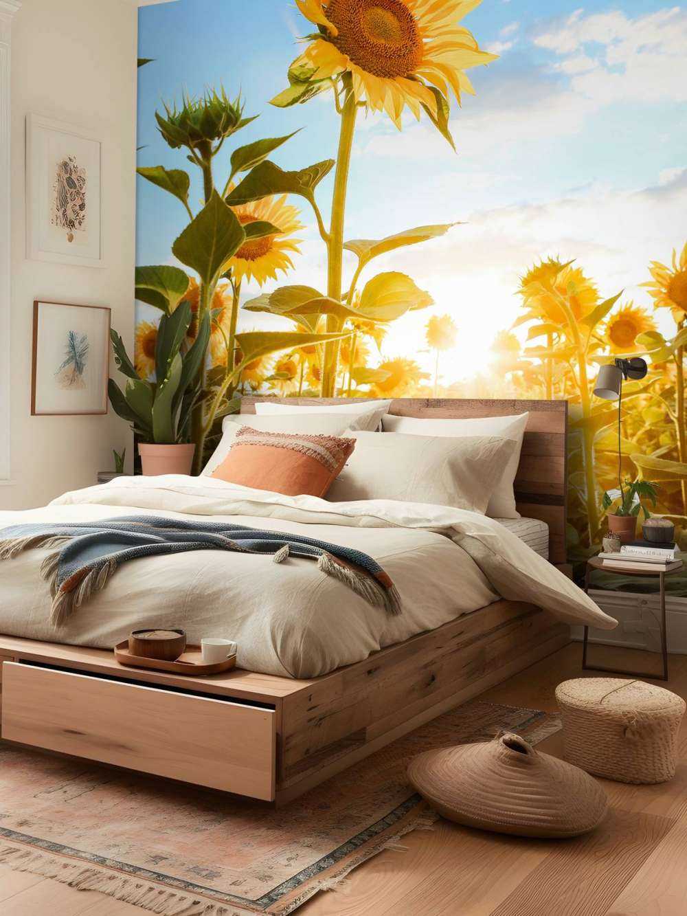 Solros med blå himmel