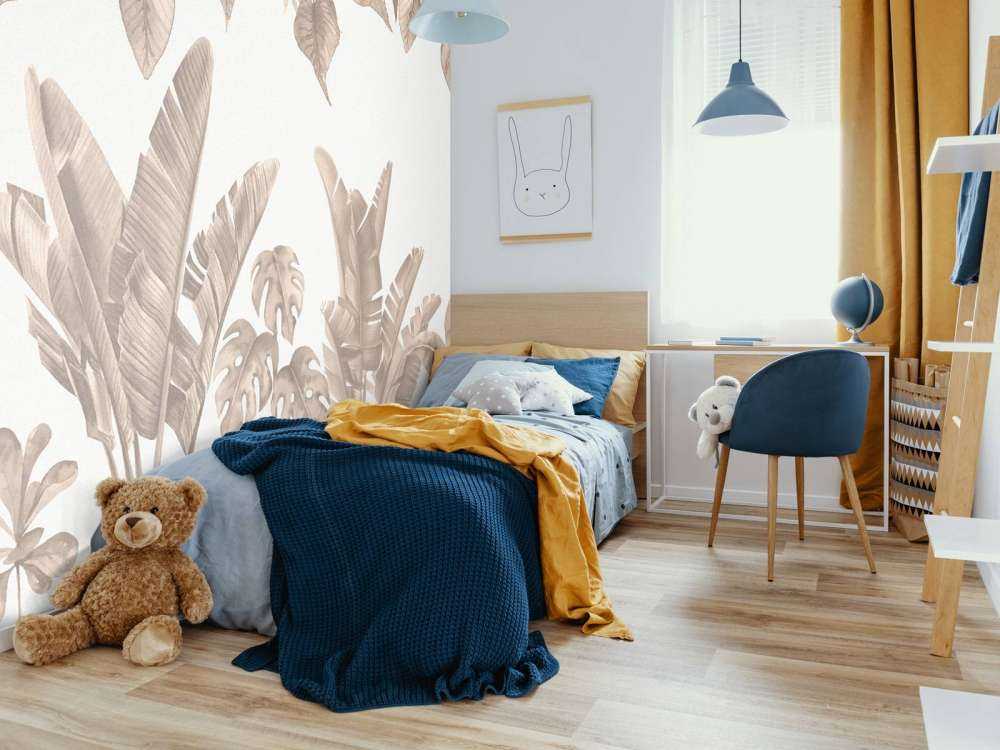 Jungle leaves i taupe