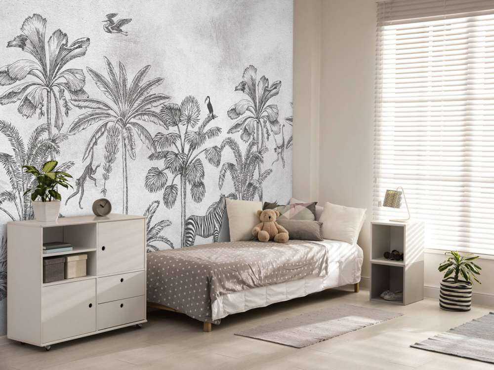 Tropiska djur djungel grå