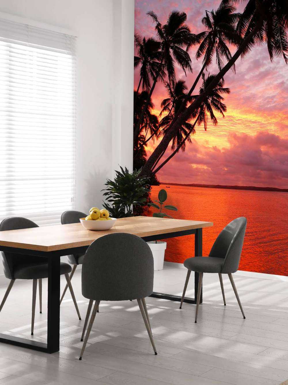 Palmer över ett rött hav