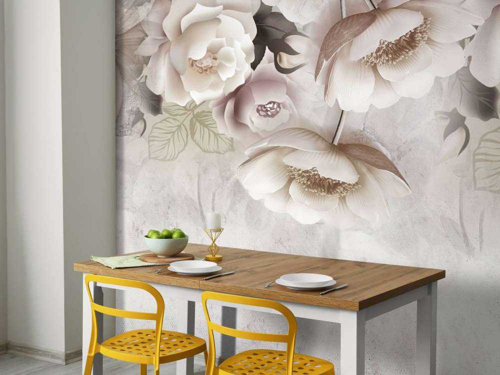 Beige blomster