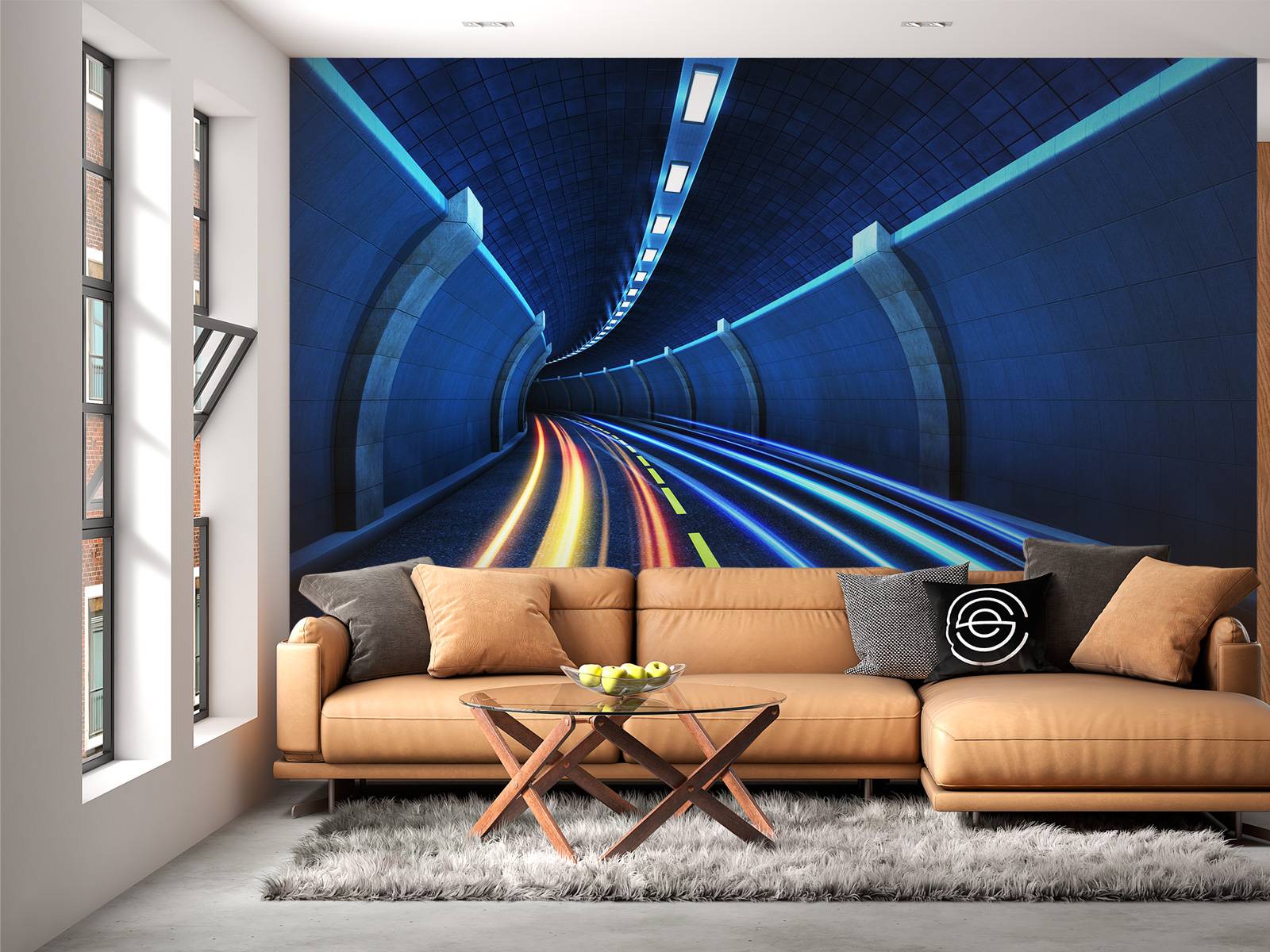 Farverig tunnel - Fototapet, image size:1600x1200