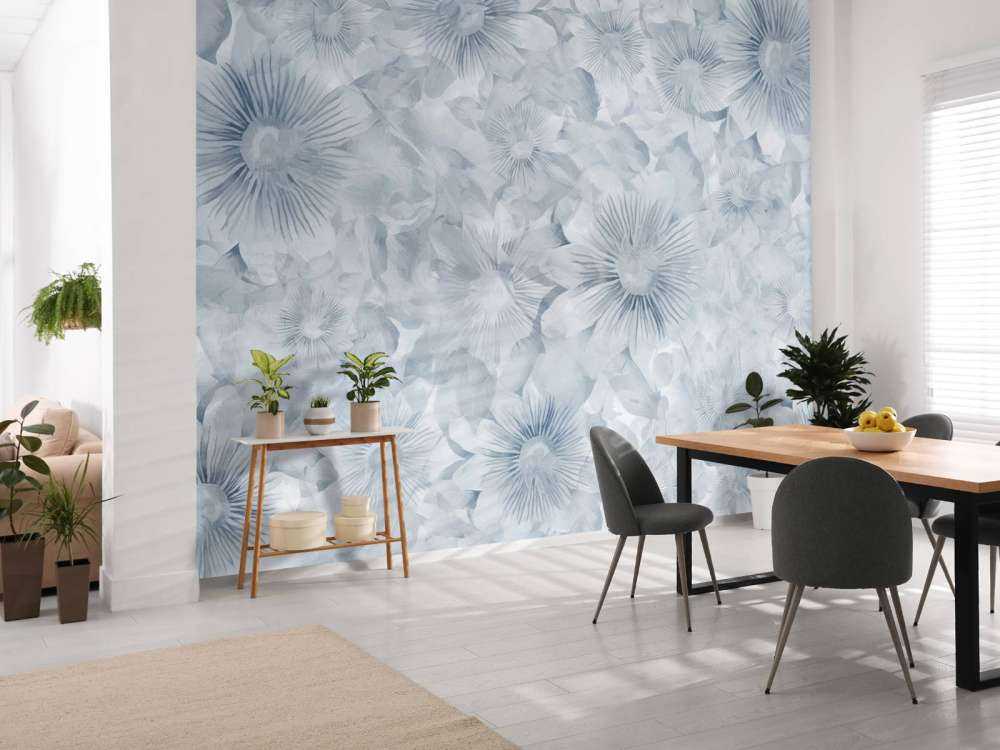 Botanisk akvarel elegance blå måne