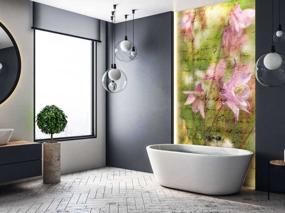 Colorful Aquilegia flowers on plants in garden