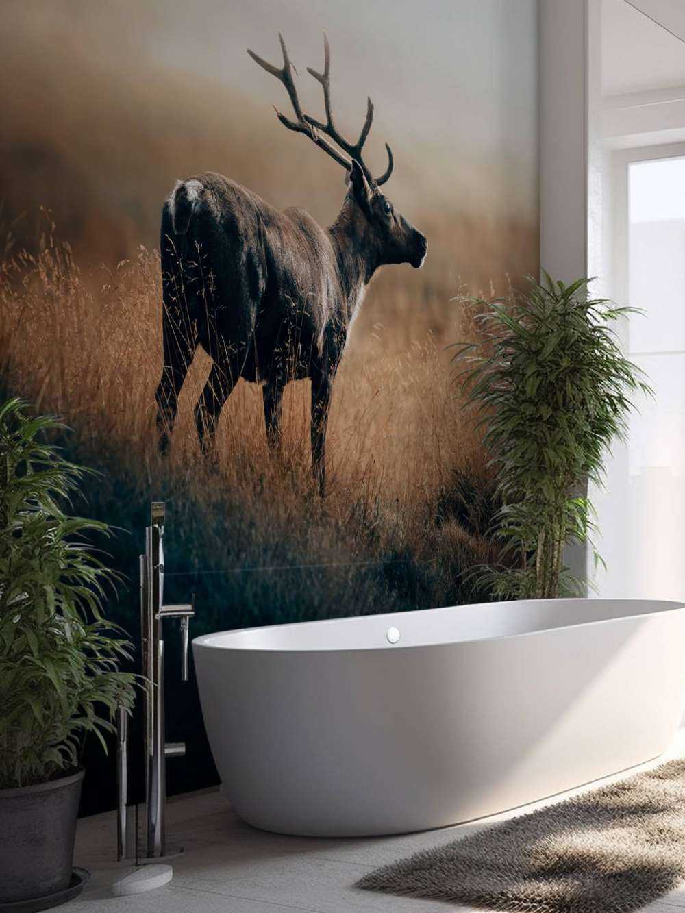 Rensdyr i det høje græs