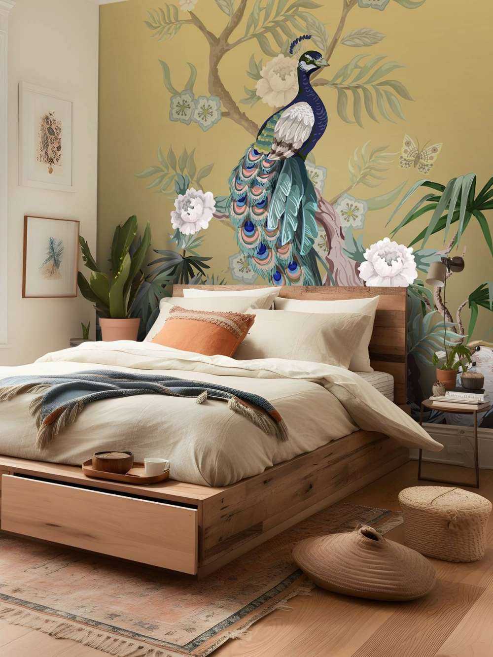 Påfugle og Pæoner - Guld