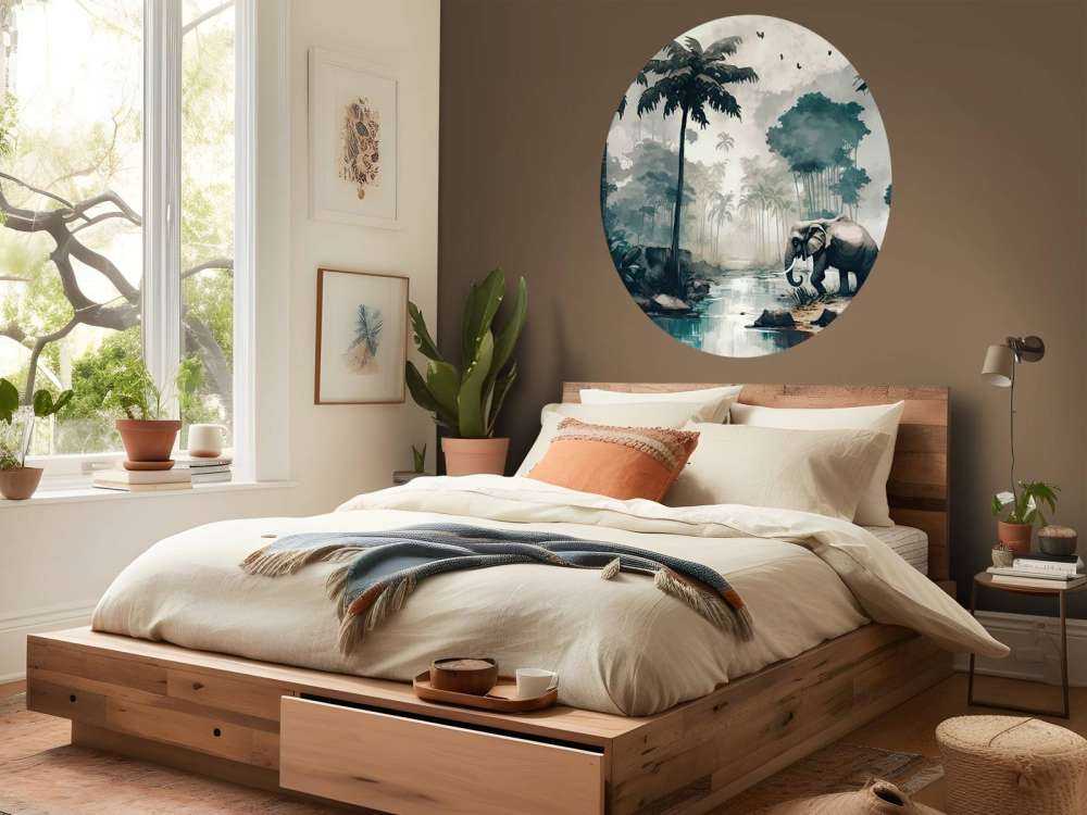 Tropisk jungle i akvarel