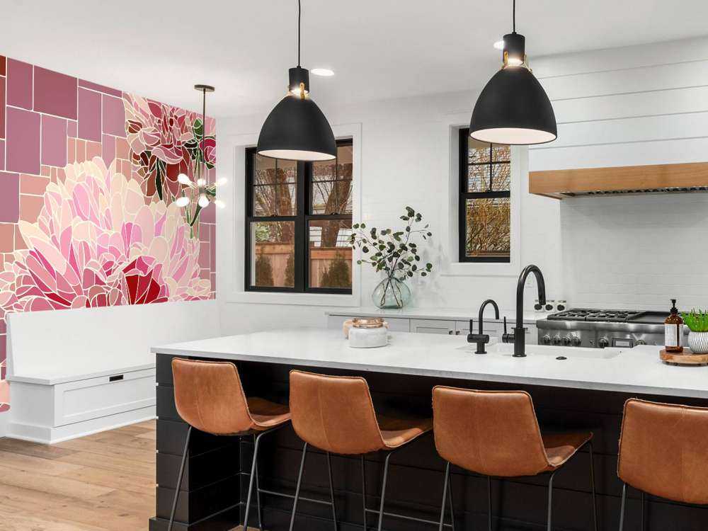Lyserøde blomster mosaik