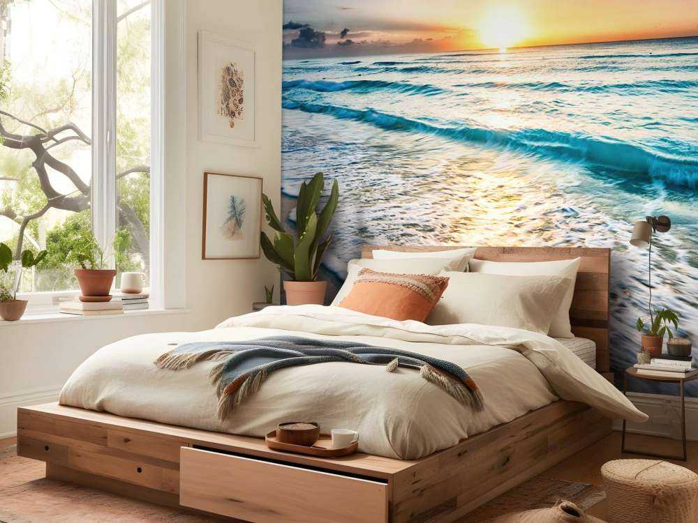 Zonsondergang boven zee