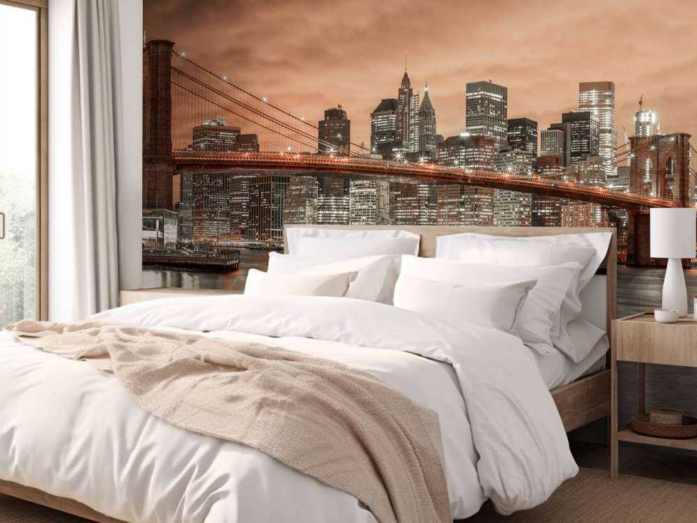 Brooklyn Bridge og Manhattan