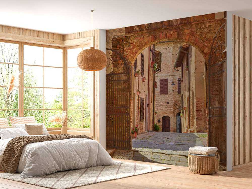 Gade med bue og port