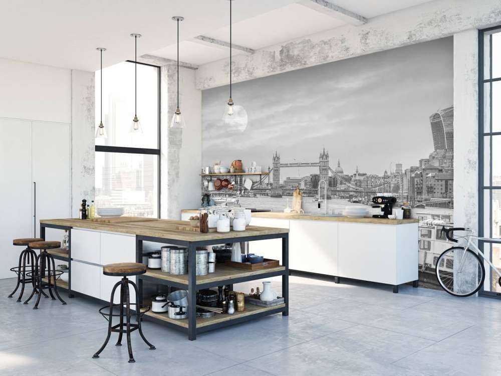 Bybillede af London i sort/hvid