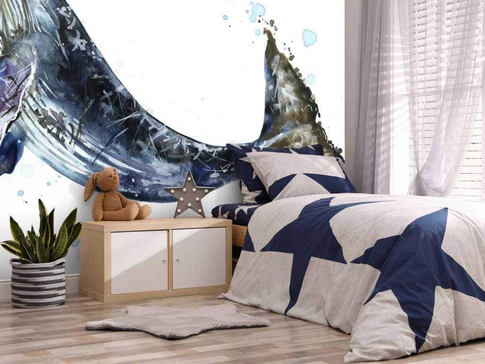 Svømning pdkkelhval med akvarel