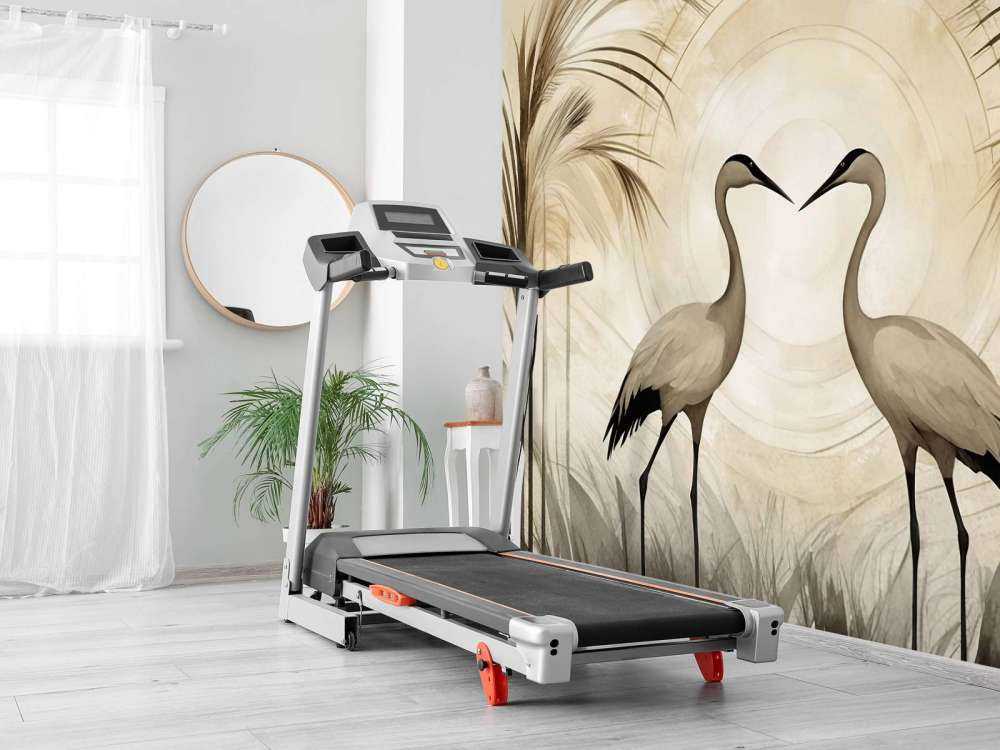 Kraner ved solnedgang taupe